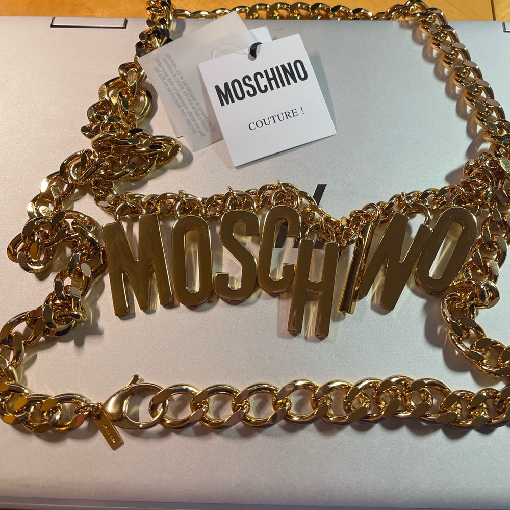 Brand New Moschino Logo Charm Chain Belt
